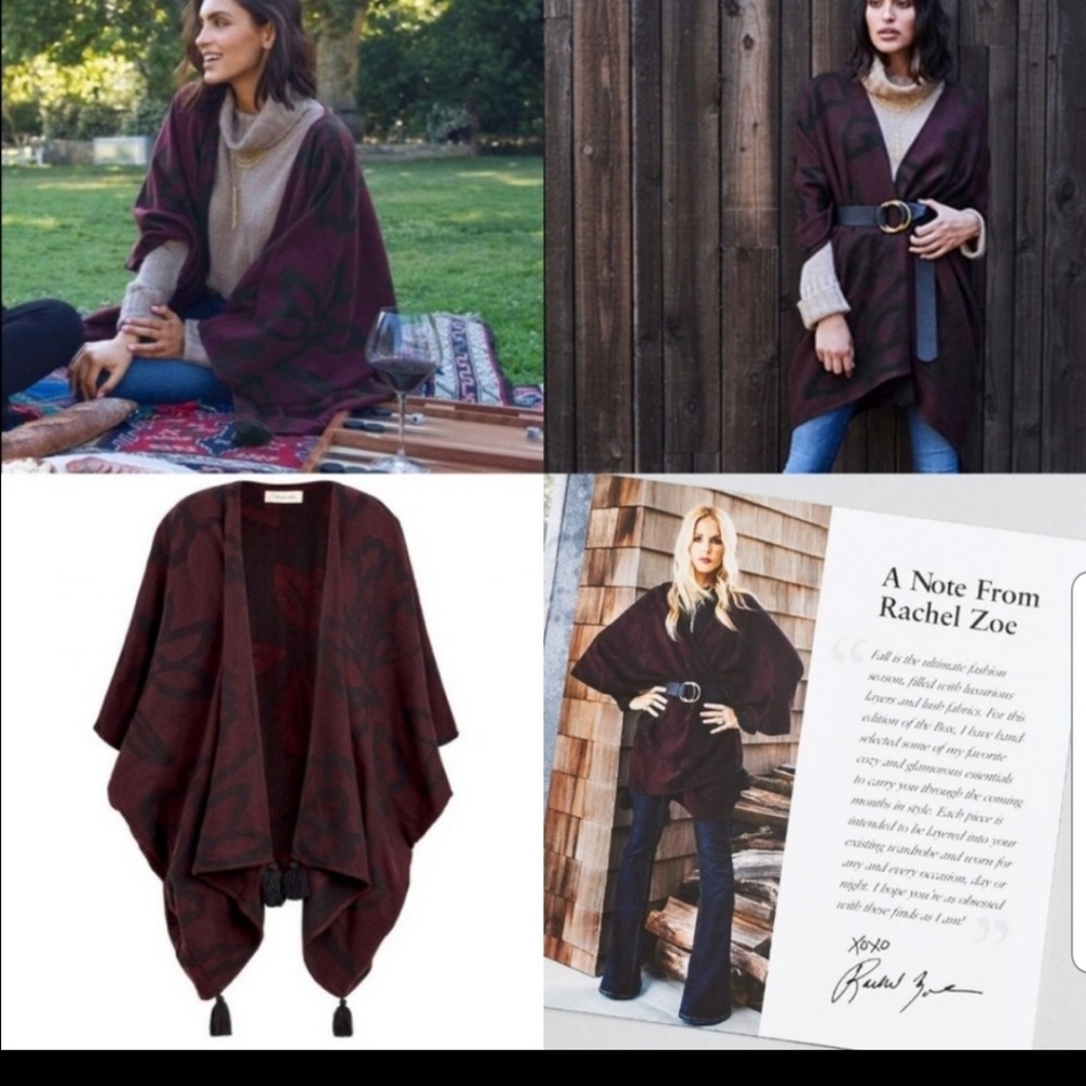 CLEOBELLA BURGUNDY SEVIGNY CAPLE TASSELPANCHO ONE - Picture 2 of 8